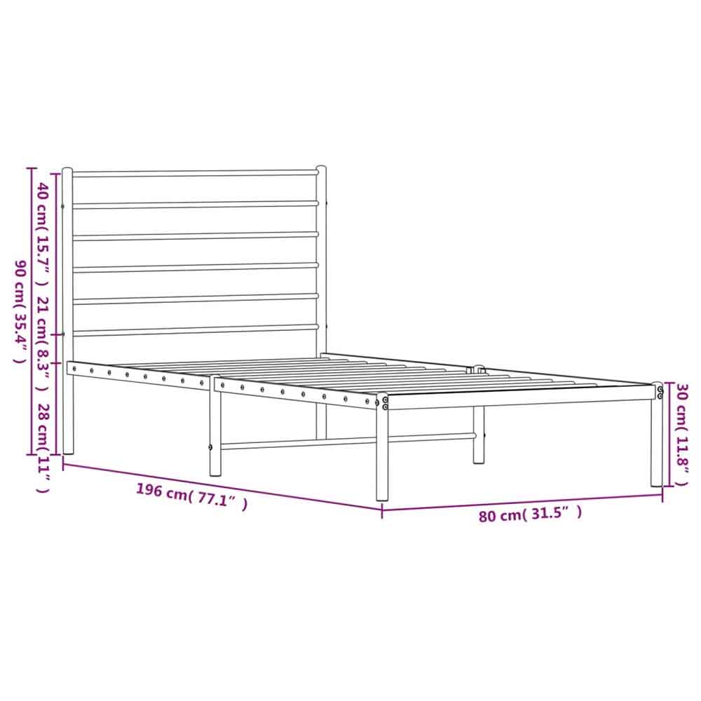 Dubuque Metal Small Double Bed - White