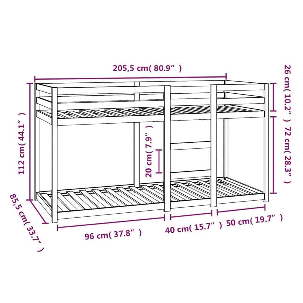 Dubuque Wooden Bunk Bed With Ladder - White