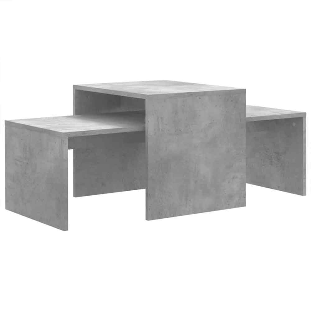 Dubuque Wooden Nesting Coffee Tables Set - Concrete Grey