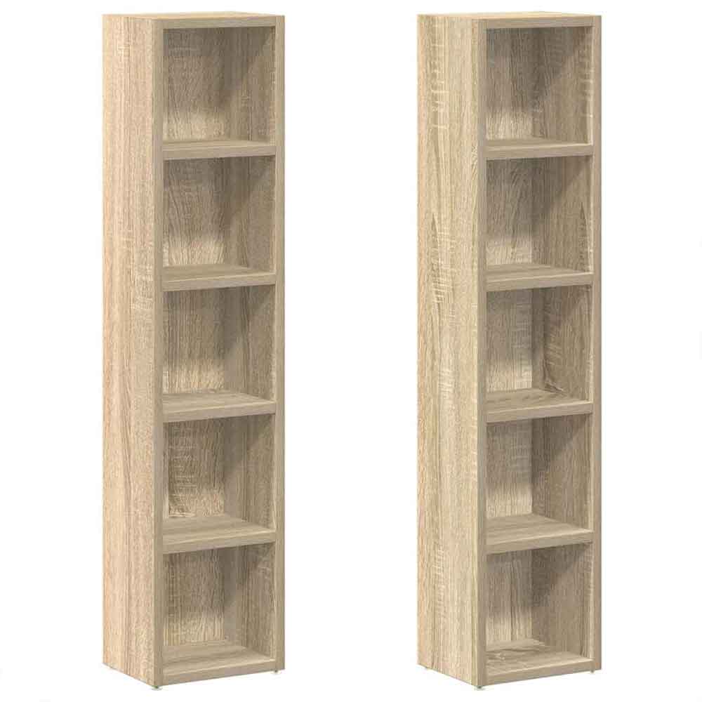 Dubuque Wooden Set Of 2 Bookcase With 5 Shelves - Sonoma Oak