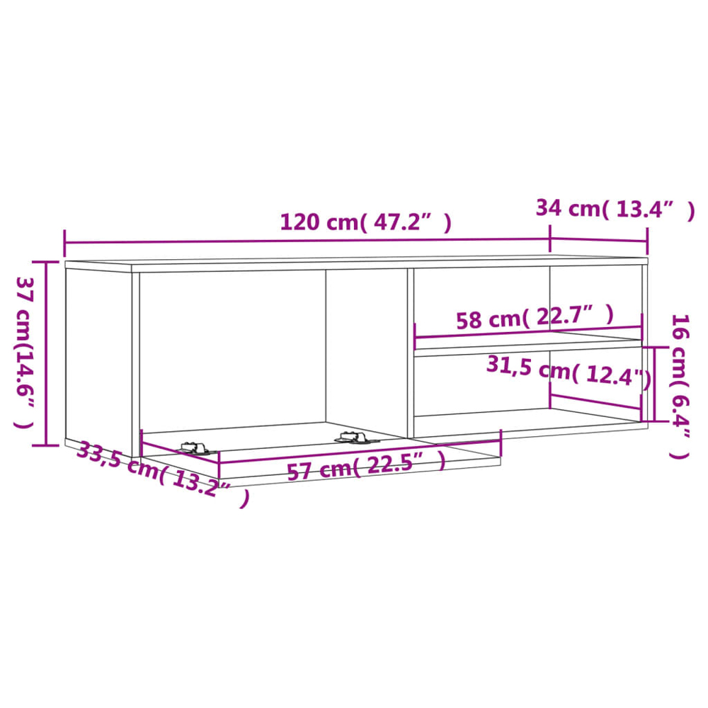 Dubuque Wooden TV Stand With 1 Door - Grey Sonoma