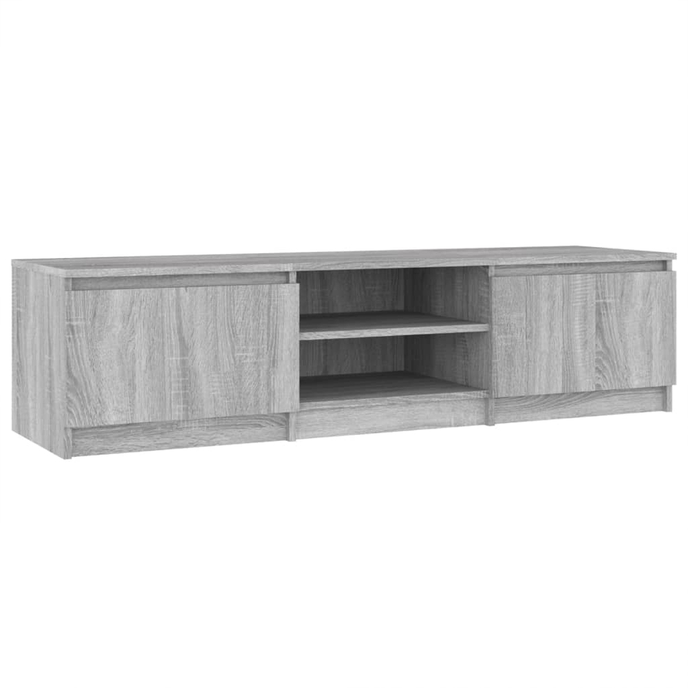 Dubuque Wooden TV Stand With 2 Shelves - Grey