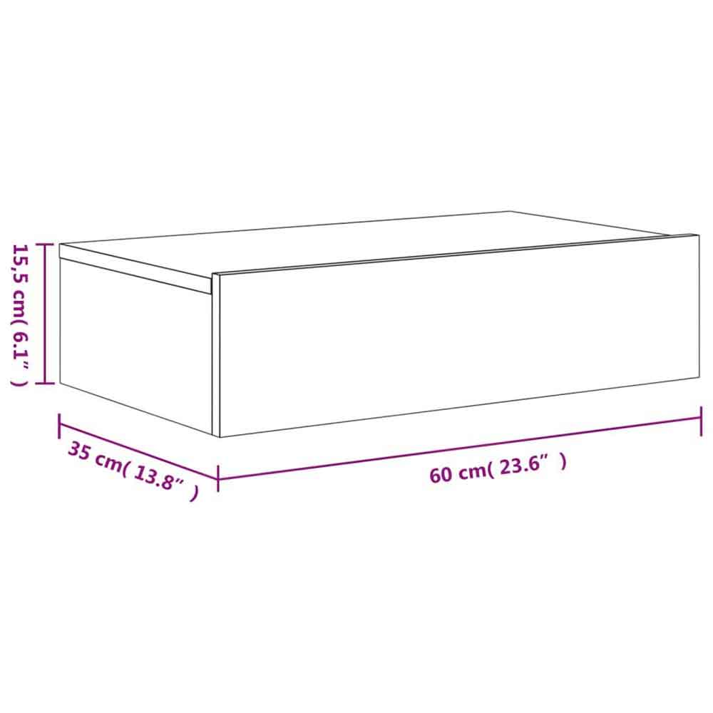 Dubuque Wooden Wall Hung TV Stand With LED - White