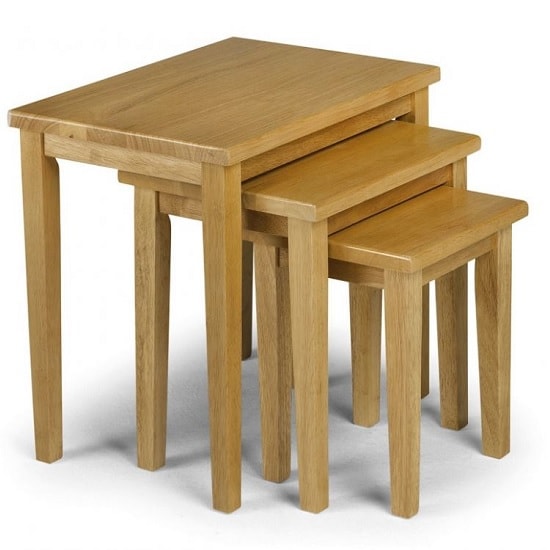 Photo of Cadee wooden nest of 3 tables square in light oak