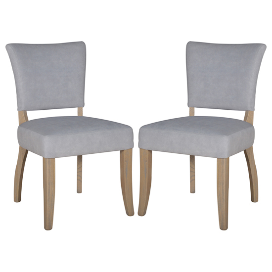 Dukes Light Grey Velvet Dining Chairs With Wooden Frame In Pair
