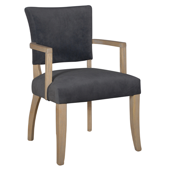 Photo of Dukes velvet armchair with wooden frame in dark grey