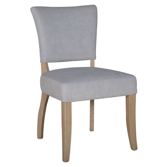 Dukes Velvet Dining Chair With Wooden Frame In Light Grey