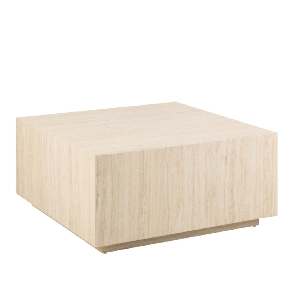 Duluth Wooden Coffee Table Square In Light Travertine Effect