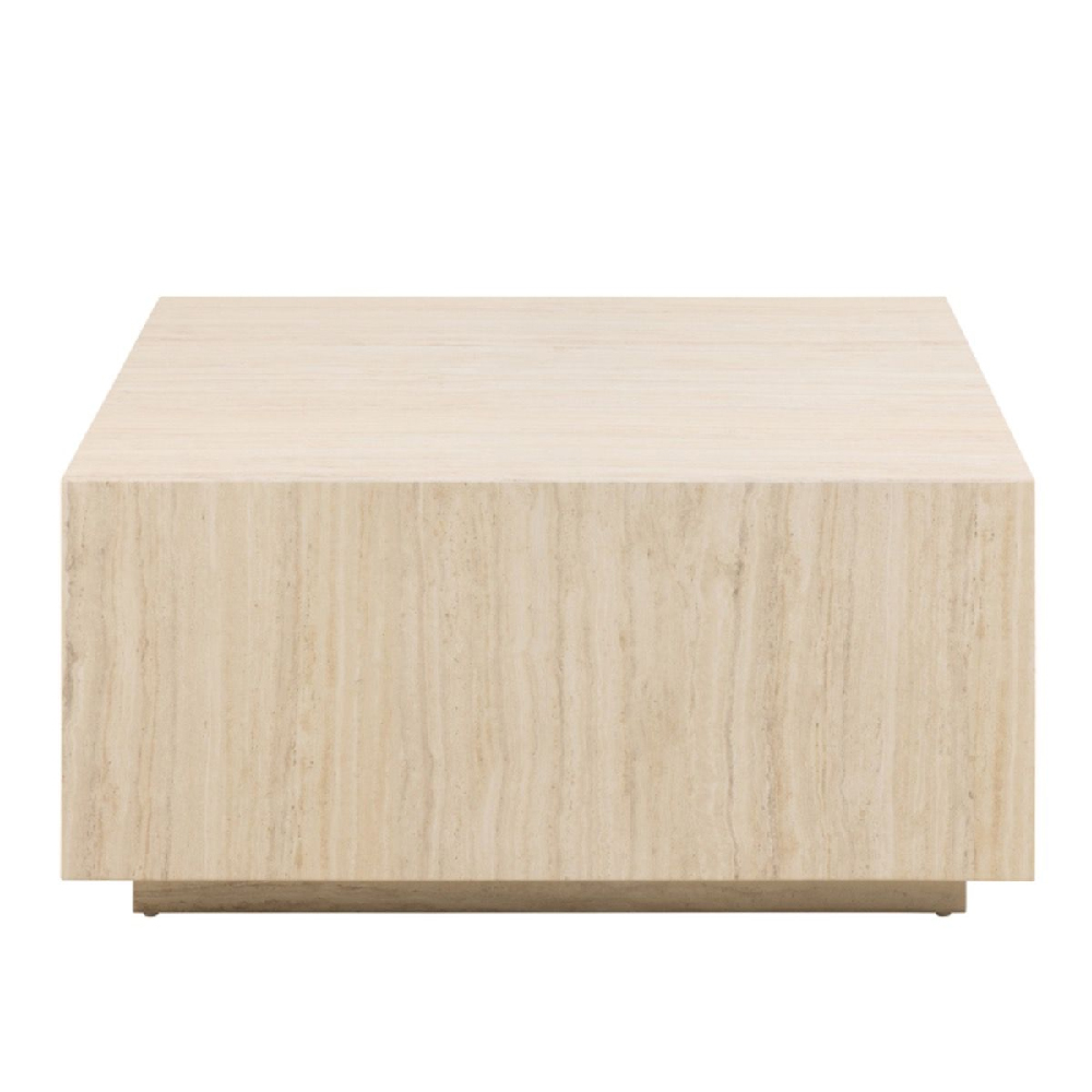 Duluth Wooden Coffee Table Square In Light Travertine Effect