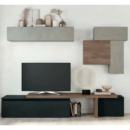 Product photograph of Duluth Wooden Entertainment Unit In Clay Lava And Mercury Oak from Furniture in Fashion