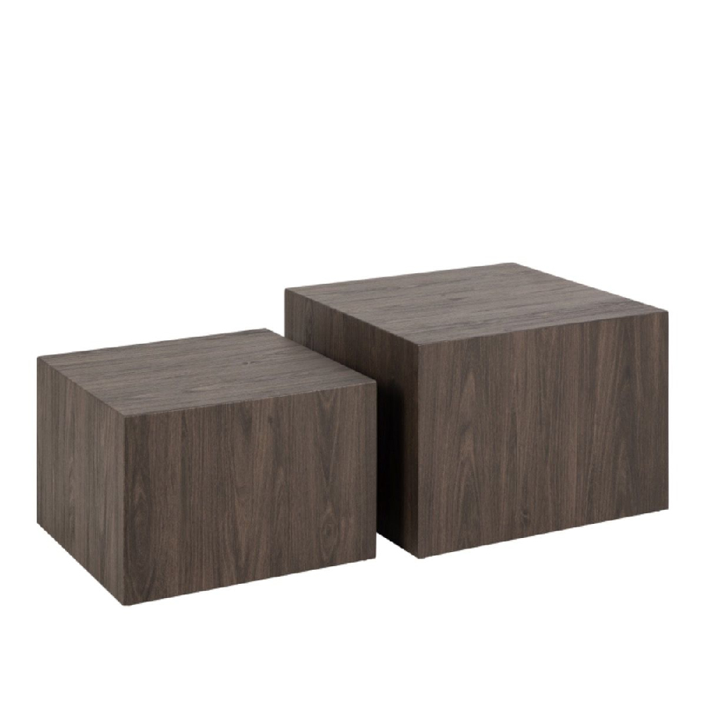 Duluth Wooden Nesting Coffee Tables Square In Smoked Ash