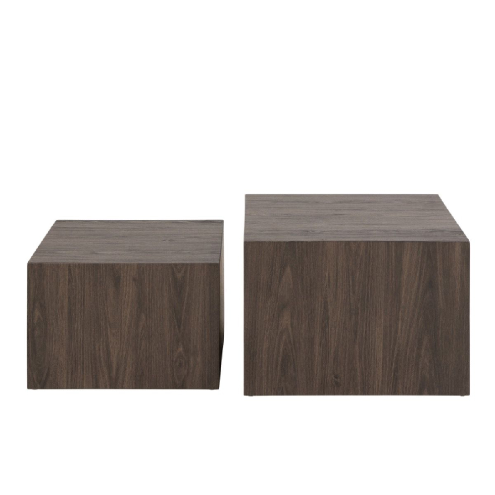 Duluth Wooden Nesting Coffee Tables Square In Smoked Ash