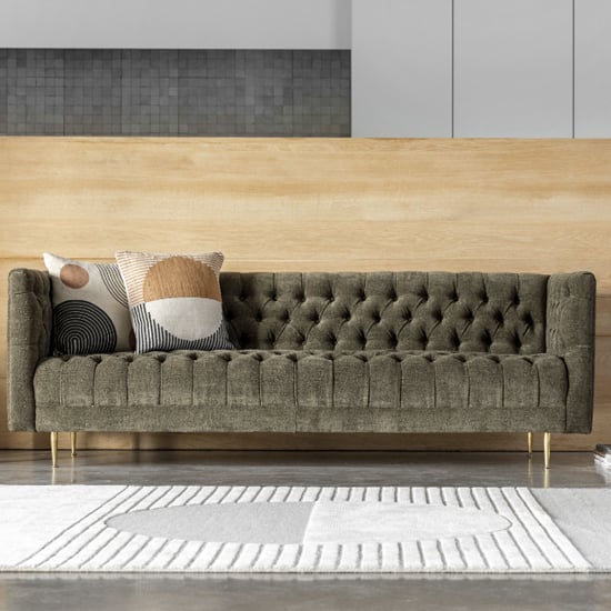 Read more about Dumai fabric 3 seater sofa in moss green