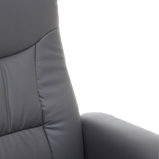 Dumai Leather Recliner Chair With Footstool In Grey