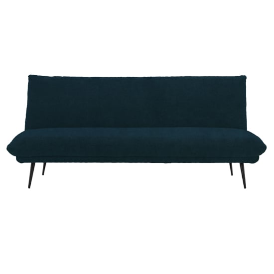 Read more about Duncan fabric 3 seater bed with black legs in cyan