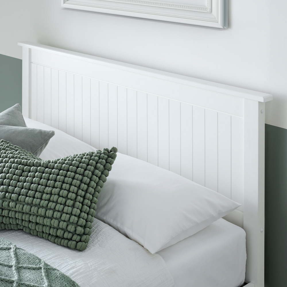 Duncan Wooden Ottoman Storage Double Bed In White