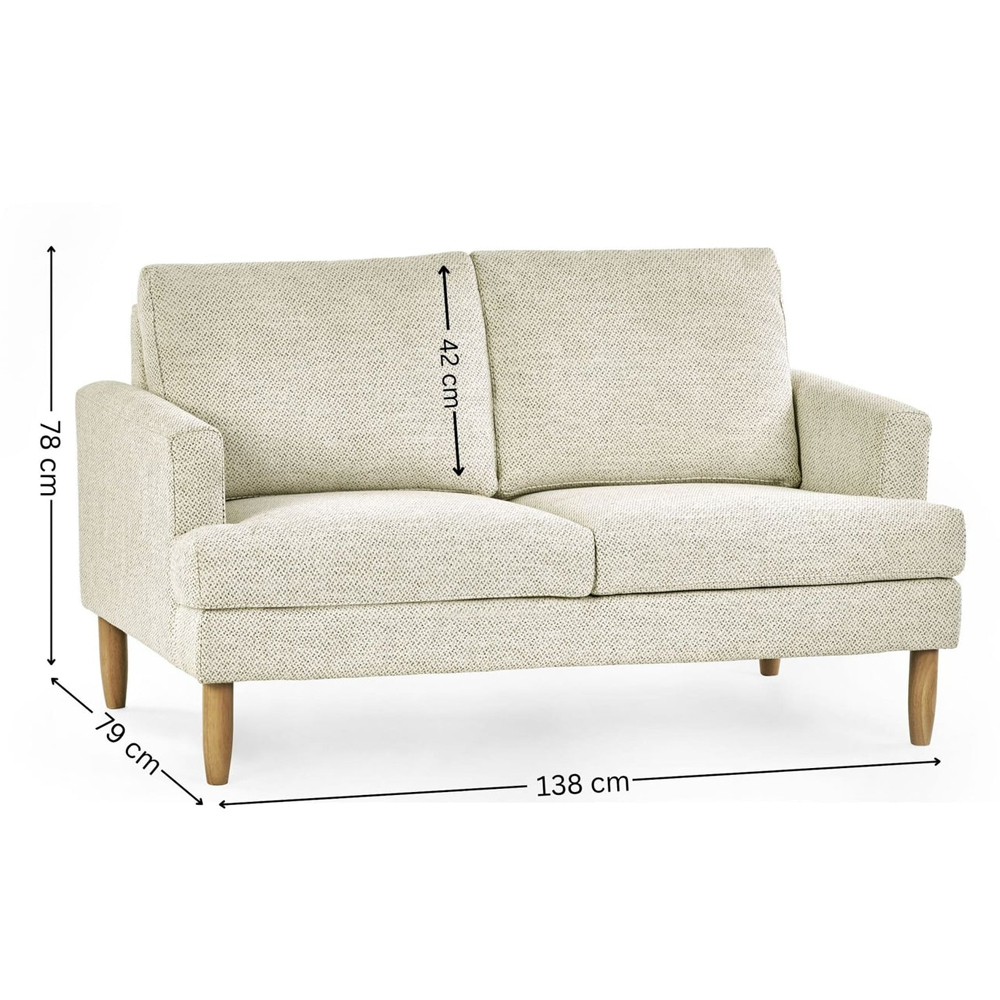 Dundee Fabric 2 Seater Sofa - Beige