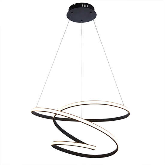 Dune LED Pendant Light In Textured Black With White Diffuser_2