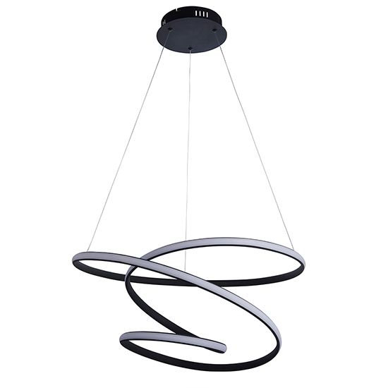 Dune LED Pendant Light In Textured Black With White Diffuser_3