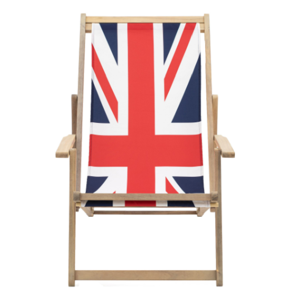 Dunedin Outdoor Wooden Deck Chair In Multicoloured