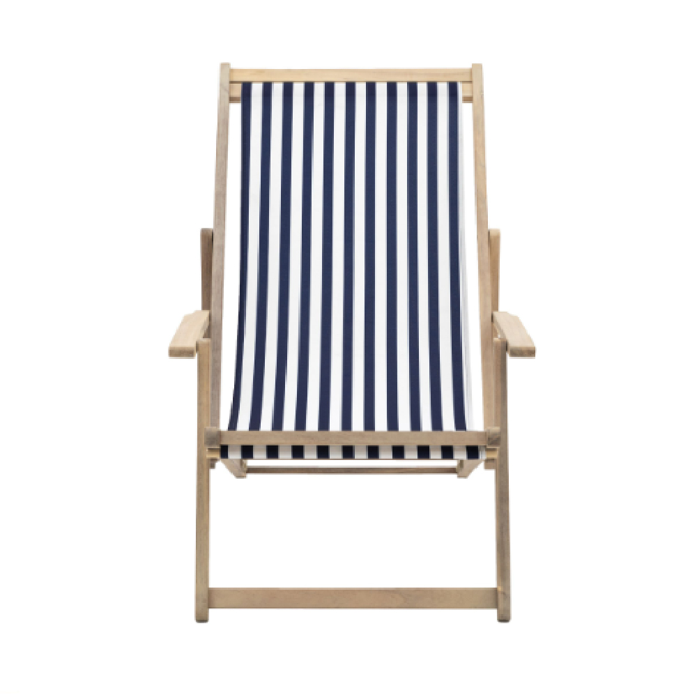 Dunedin Outdoor Wooden Deck Chair In Navy