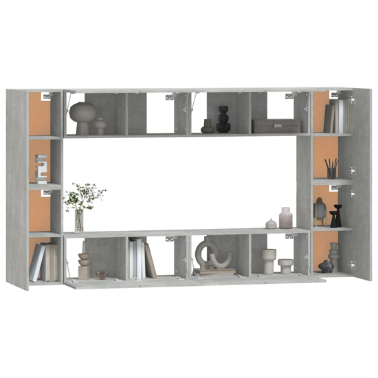 Dunixi Wooden Living Room Furniture Set In Concrete Effect