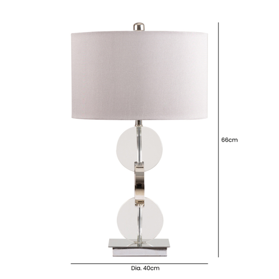 Dunn Dark Grey Faux Silk Shade Table Lamp With Chrome Base
