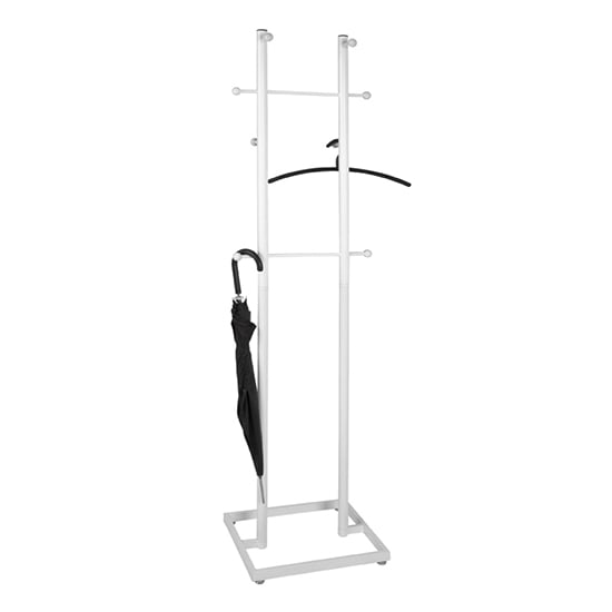 Dunn Metal 8 Hooks Coat Stand In White