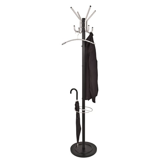 Dunn Metal Coat Stand With Umbrella Stand In Matt Black