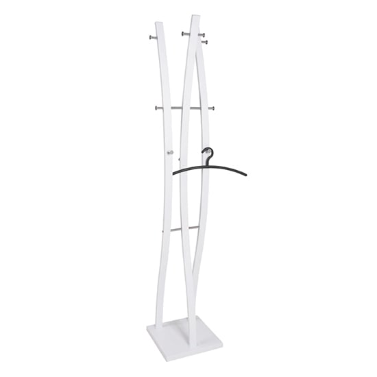 Photo of Dunn metal coat stand in white and chrome