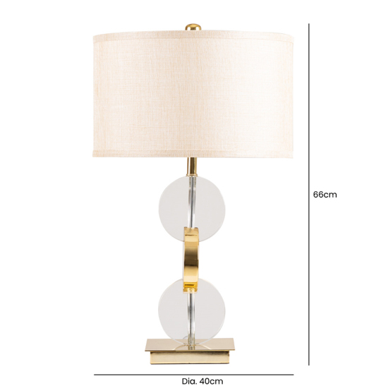 Dunn Taupe Faux Silk Shade Table Lamp With Gold Base