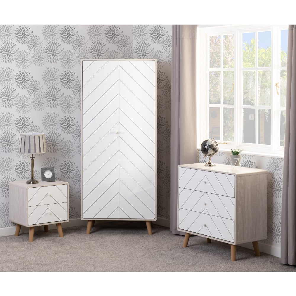 Read more about Davis wooden furniture set in dusty grey and white