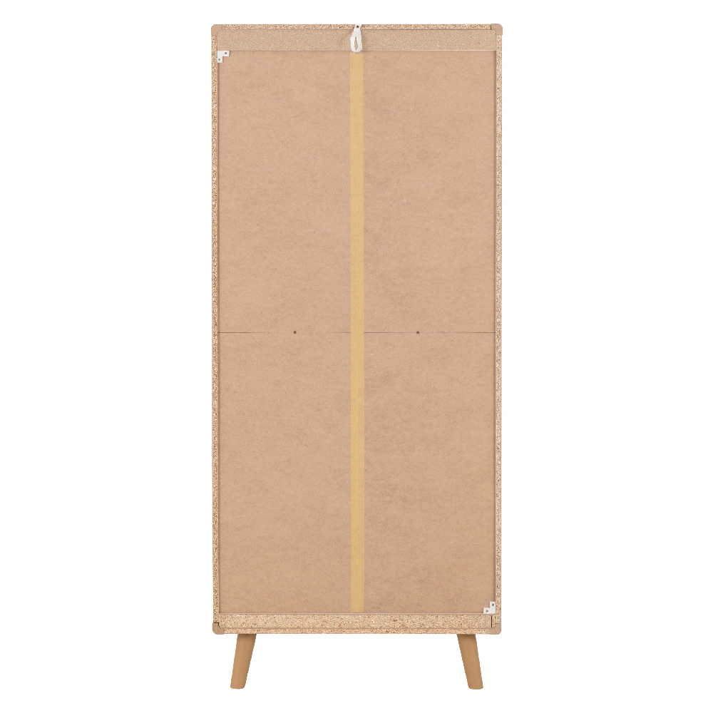 Davis Wooden Wardrobe With 2 Doors In Dusty Grey And White