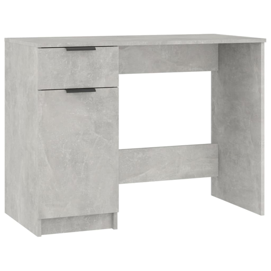 Dunstable Wooden Laptop Desk 1 Door 1 Drawer In Concrete Grey