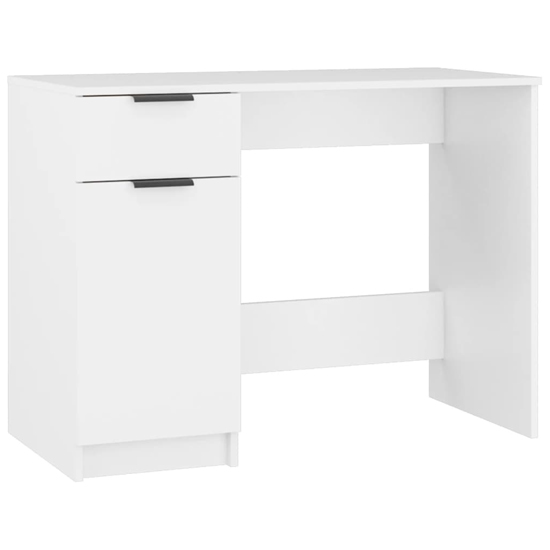 Dunstable Wooden Laptop Desk With 1 Door 1 Drawer In White