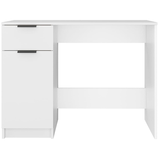 Dunstable Wooden Laptop Desk With 1 Door 1 Drawer In White