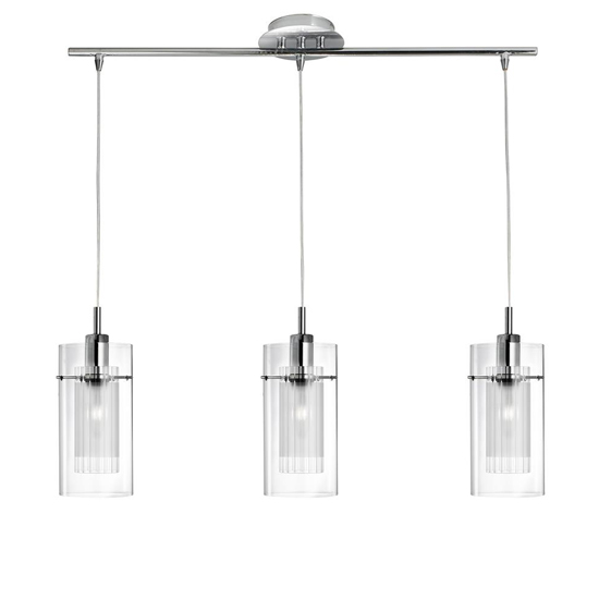Read more about Duo 3 lights clear glass bar ceiling pendant light in chrome