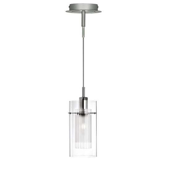 Read more about Duo clear glass ceiling pendant light in chrome