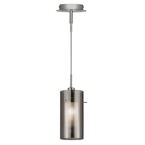 Read more about Duo smoked glass ceiling pendant light in chrome