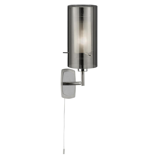Read more about Duo smoked glass wall light in chrome
