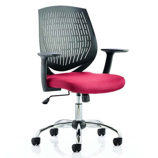 Product photograph of Dura Black Back Office Chair With Bergamot Cherry Seat from Furniture in Fashion