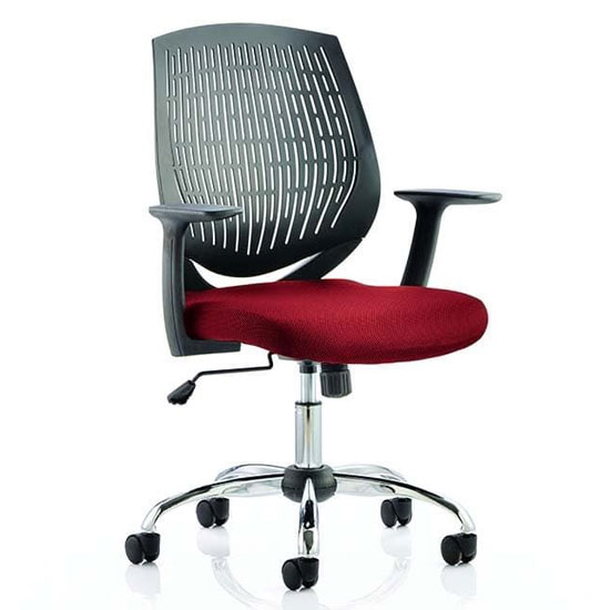 Product photograph of Dura Black Back Office Chair With Ginseng Chilli Seat from Furniture in Fashion