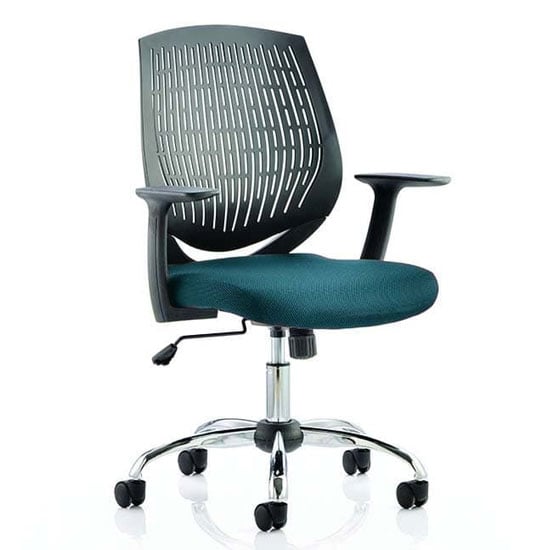 Product photograph of Dura Black Back Office Chair With Maringa Teal Seat from Furniture in Fashion