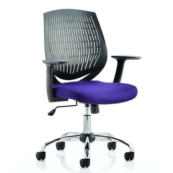 Dura Black Back Office Chair With Tansy Purple Seat
