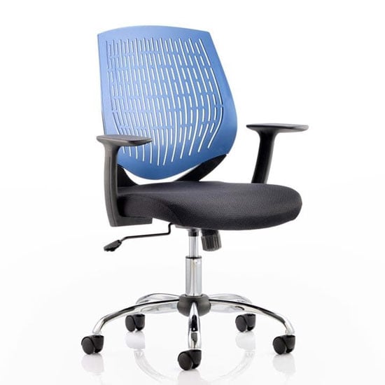 Product photograph of Dura Task Office Chair In Blue With Arms from Furniture in Fashion