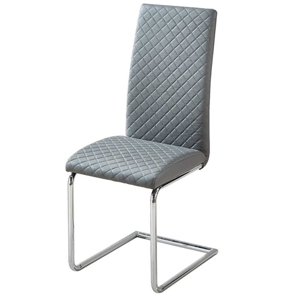 Durango Grey PU Leather Dining Chairs In Pair