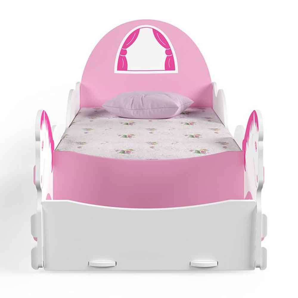 Durango Wooden Toddler Bed In Pink And White