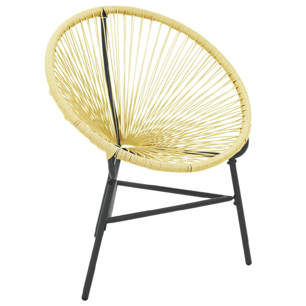 Durant Poly Rattan Garden Moon Chair In Beige