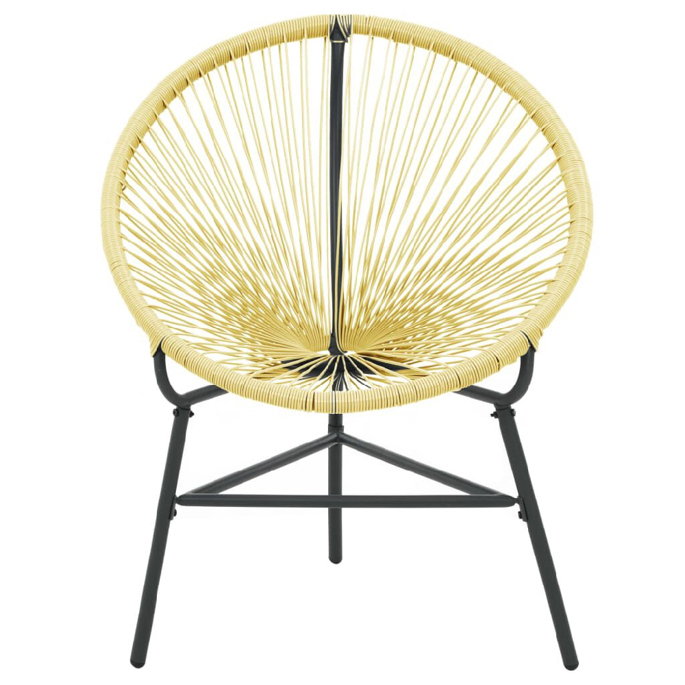 Durant Poly Rattan Garden Moon Chair In Beige