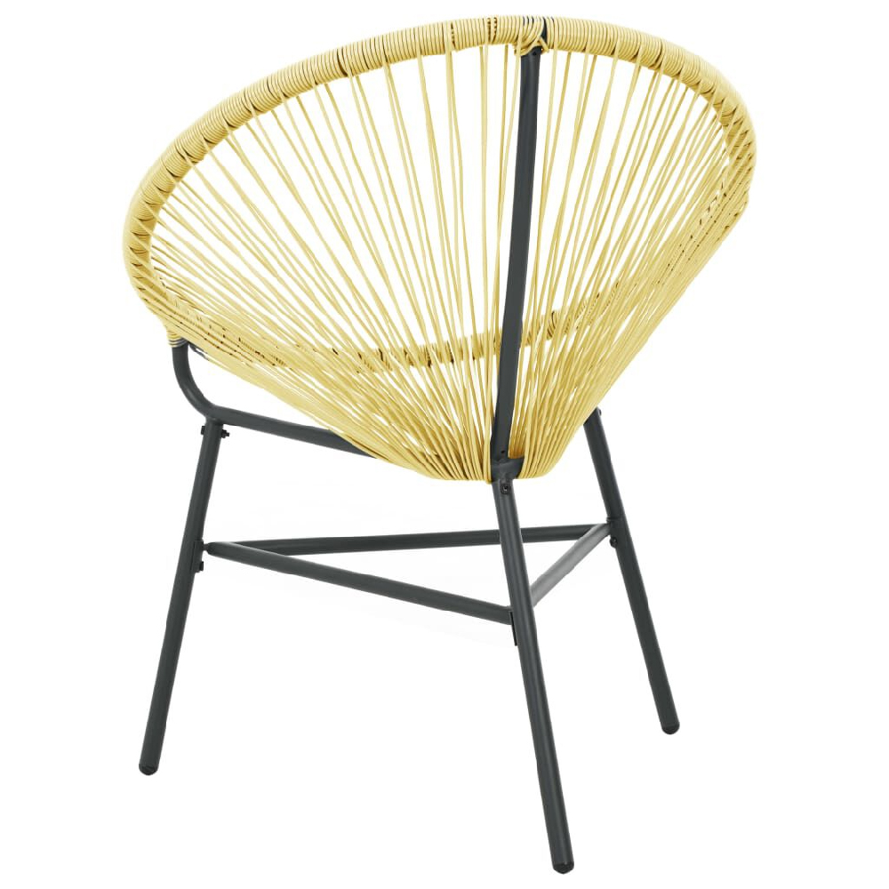 Durant Poly Rattan Garden Moon Chair In Beige